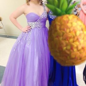 Purple size 4 lace up prom dress